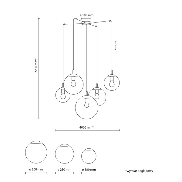 ESME GRAPHITE LAMPA WISZĄCA 5 PAJĄK 5382
