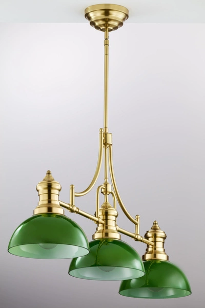 Klasyczna Lampa wisząca PLATINO wys. 170cm 3xE27 15W IP20 | mosiądz szczotkowany