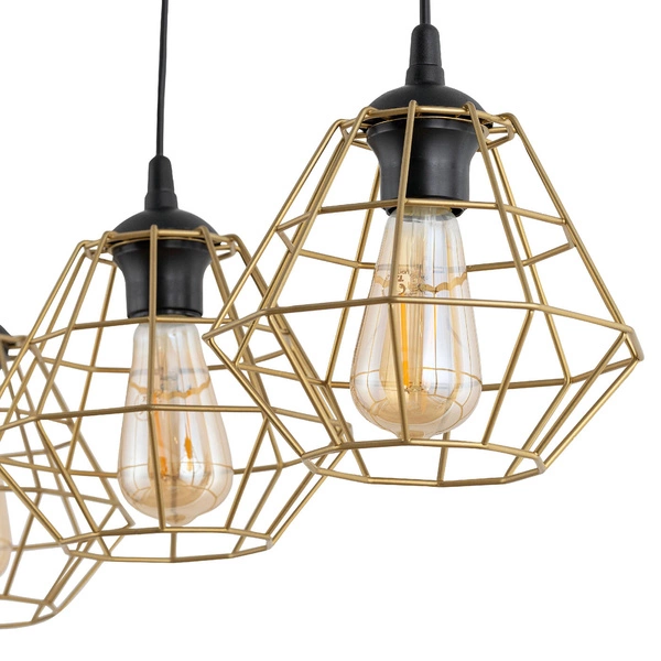 DIAMOND NEW BLACK/GOLD LAMPA WISZĄCA 3 PL LISTWA 4642