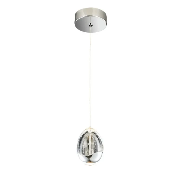 Lampa wisząca HUELTO śr. 10cm 5W LED ciepła biel 3000K | chrom