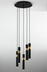 Nowoczesna Lampa wisząca ALAS wys. 35-136cm 5xG10 14W IP20 | Złoty