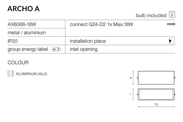 Azzardo ARCHO A ALUMINIUM 199