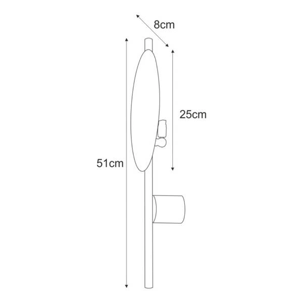 Lampa ścienna kinkiet okręgi REGA G9 okrąg 51cm | czarny