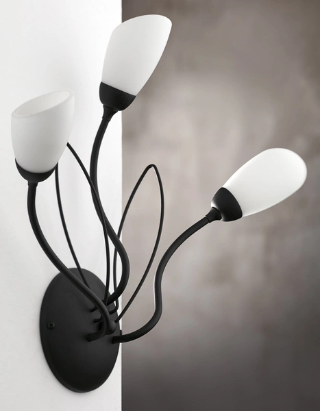 Klasyczny Kinkiet GLORIOSA wys. 44cm 3xG9 14W IP20 | czarny mat