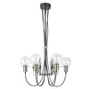 Lampa wisząca GIANNI śr. 61cm 6xE14 | czarny/brąz antyczny/transparentny