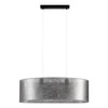 Lampa Wisząca Nevoa 2xE27 Max.40W Czarny Metal/Przezroczysty Kabel PCV/Abażur ze srebrnej tkaniny 17930204