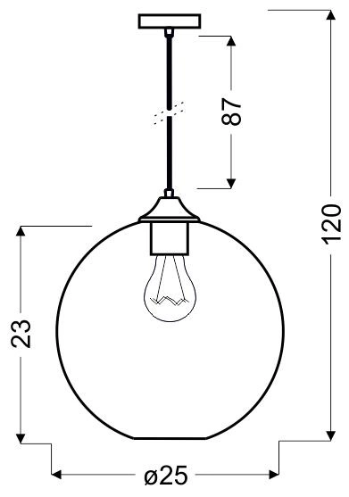 Lampa wisząca EDISON 31-21397 klosz bursztynowy + żarówka 60W E27
