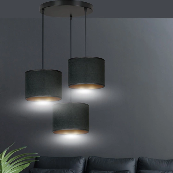 Lampa wisząca Emibig HILDE 3 BL PREMIUM Czarny 1054/3PREM