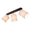 Aprillia Lampa Sufitowa 3xE27 Max.25W Czarny Metal/Chromowany Metal/Biały Klosz Tkaniny 56745304