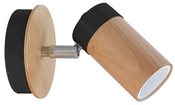 Kinkiet nowoczesny z drewna BARON czarny