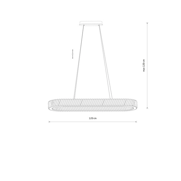 Lampa wisząca LUXORA OVAL LED 40W 3000K 3600lm wys.120cm szer.35cm dług.120cm | 11707