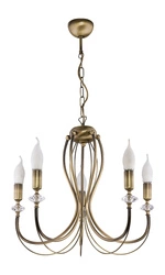 Klasyczny Żyrandol MELODY wys. 88cm 5xE14 11W IP20 | Stare złoto