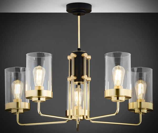 Żyrandol RAMIREZ wys. 64cm 5xE27 15W IP20 | złoty połysk