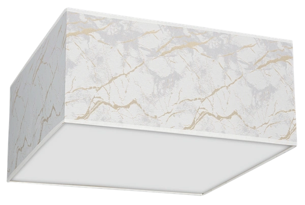 Kwadratowy plafon do salonu SENSO White/Gold 40 cm 3xE27 | biały złoty