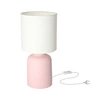Lampa gabinetowa/stołowa/nocna INER 41-79855 ceramiczna różowa/abażur biały 1x40W E14