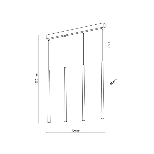 Nowoczesna lampa wisząca PIANO GOLD 4x G9 10W | złoty 6422