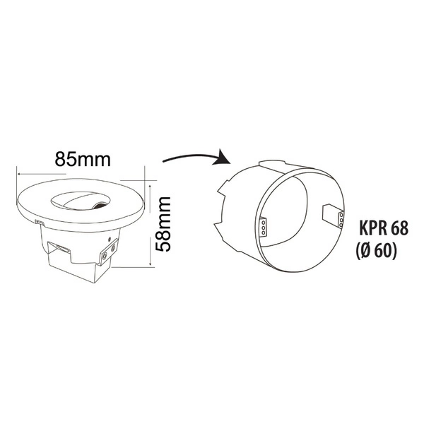 Lampa wpuszczana LED barwa neutralna DECENTLY R1 3W IP20 | biały