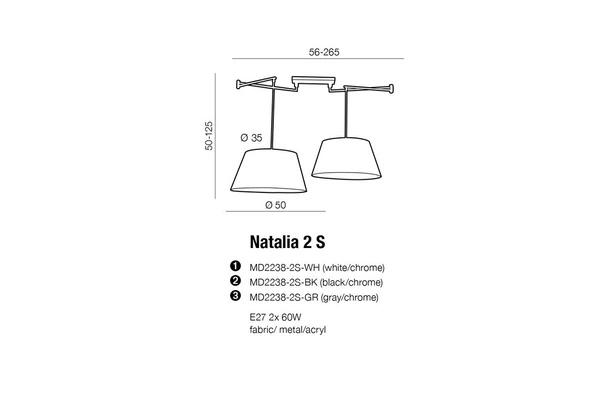 Azzardo NATALIA 2S LAMPBODY 1923