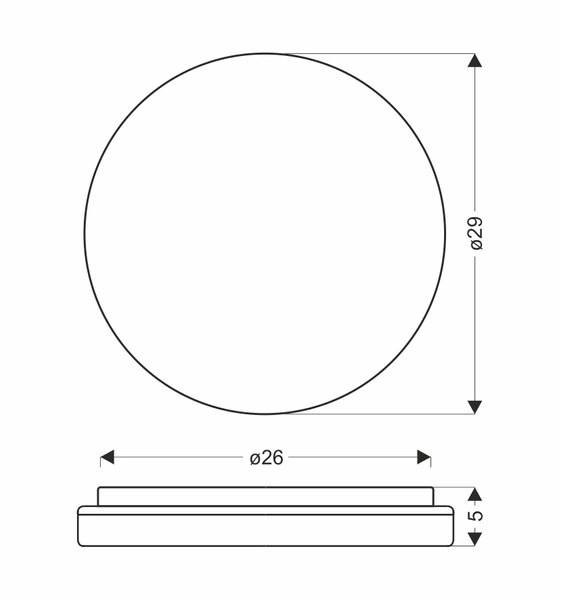 Plafon GANDAVA, 13-75109, 29 cm, biały/drewno, 18W LED, barwa neutralna 4000K
