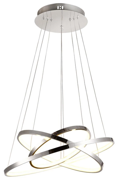 Nowoczesna lampa wisząca LUNE 50 LED POTRÓJNA chrom 60W barwa neutralna 4000K 33-64738