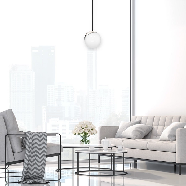 Lampa wisząca SFERA, MLP4673, czarny/chrom/biały, 1x40W E14