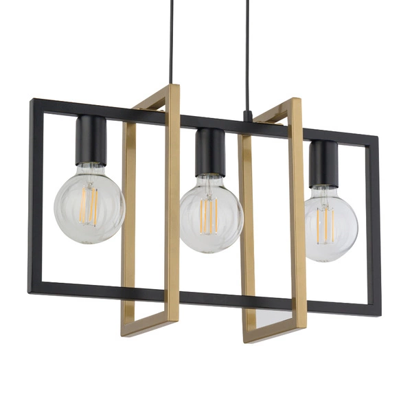 Nowoczesna lampa wisząca EDEN 3x E27 60W szer. 50cm | czarny złoty