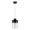Lampa Wisząca Amaretto 1xE27 Max.60W Czarny Metal/Przezroczyste PCV/Czarno-Przezroczyste Szkło 15790104