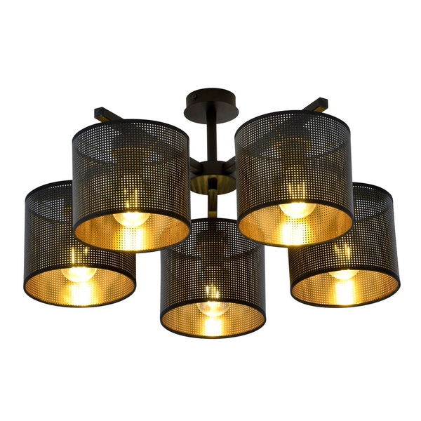 Lampa sufitowa Emibig JORDAN 5 Czarny/GOLD 1144/5