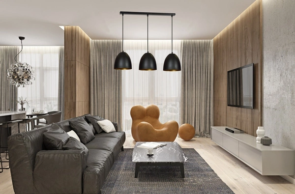 Lampa wisząca Emibig LENOX 3 Czarny / GOLD 410/3