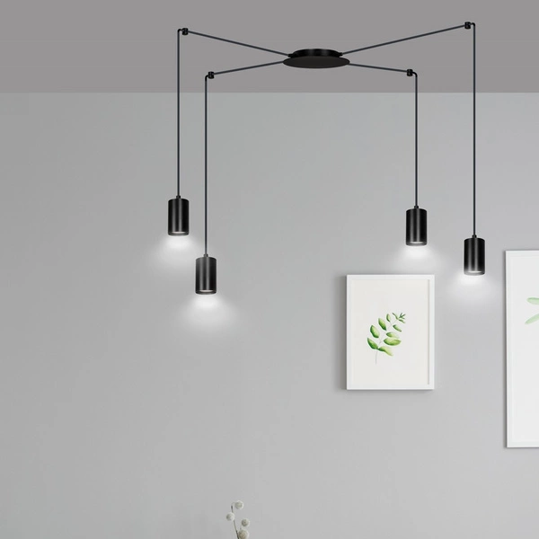 Lampa wisząca Emibig TRAKER 4 BL/Czarny 524/4
