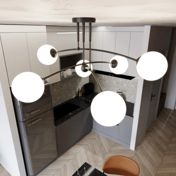 Lampa sufitowa Emibig PREGOS 6 Czarny 670/6