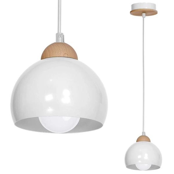 Lampa wisząca nowoczesna zwis kula DAMA I biały śr. 15cm