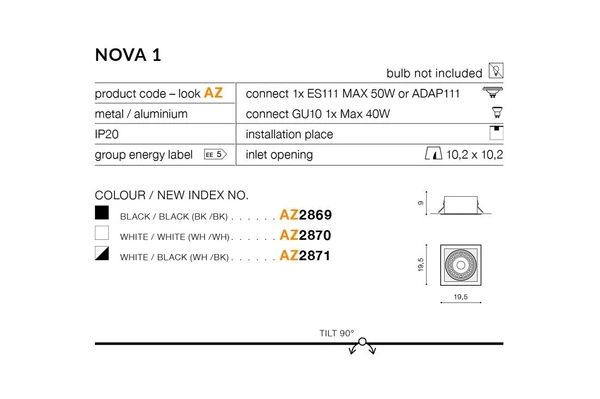 Azzardo NOVA WHITE/WHITE 2870