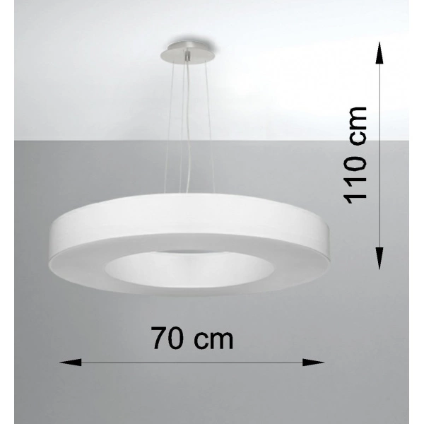 Nowoczesna lampa wisząca SATURNO SLIM SL.0753 70 cm biała 6xE27
