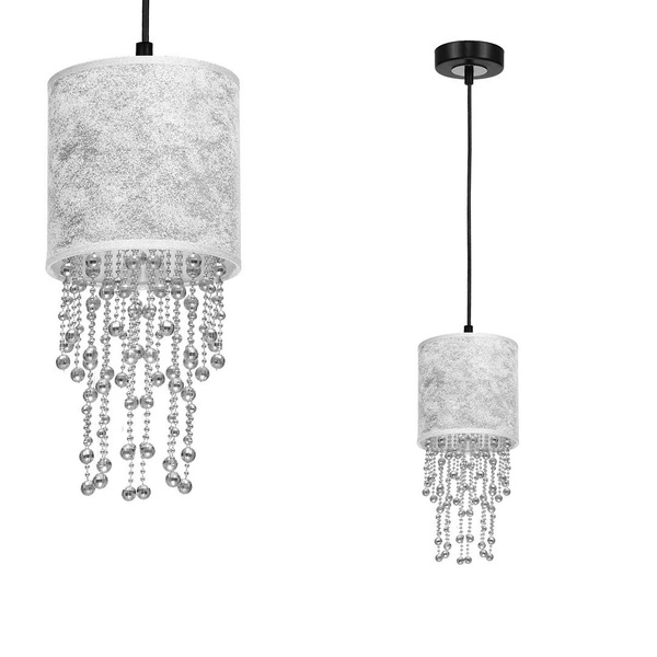 Nowoczesna lampa wisząca ALMERIA SILVER/BLACK 1xE27 MLP6434