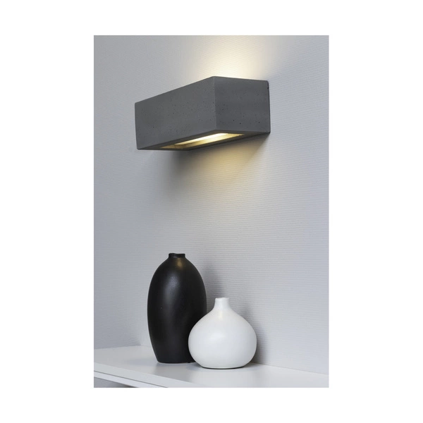 Kinkiet Block 1xE27 Max.40W Szary Beton/Szkło Matowe 8971136