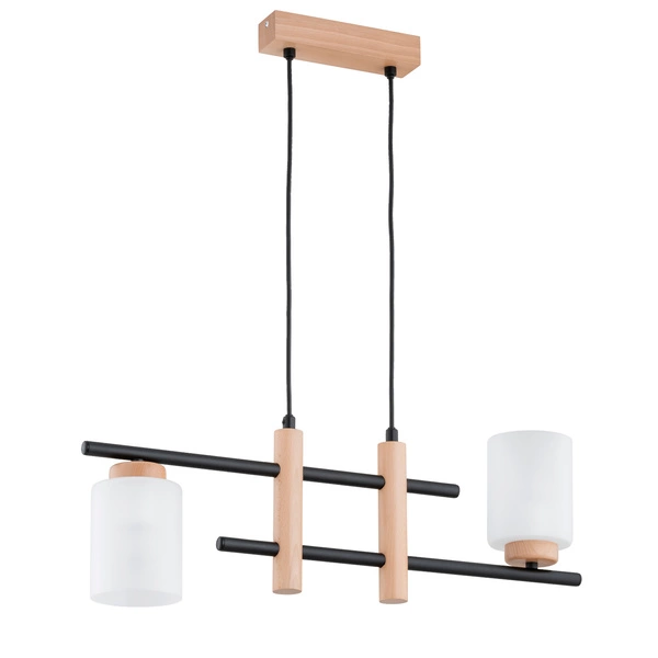 Lampa wisząca ALFA ARYSTO DREWNIANA 2xE27 62cm | 62551