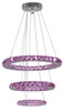 Lampa wisząca LORDS, 3 okręgi z kryształkami, 33-63090, chrom, 48W LED, RGB z pilotem