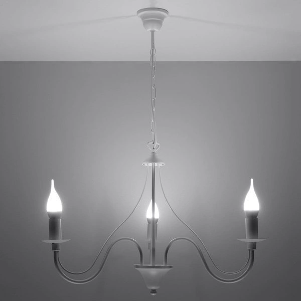 Żyrandol Sollux MINERWA 3 Stal, Biały, E14, 3 X 12W LED, sl.0213