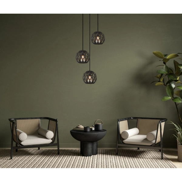 Lampa wisząca Hilo śr. 44cm 3xE27 | czarny