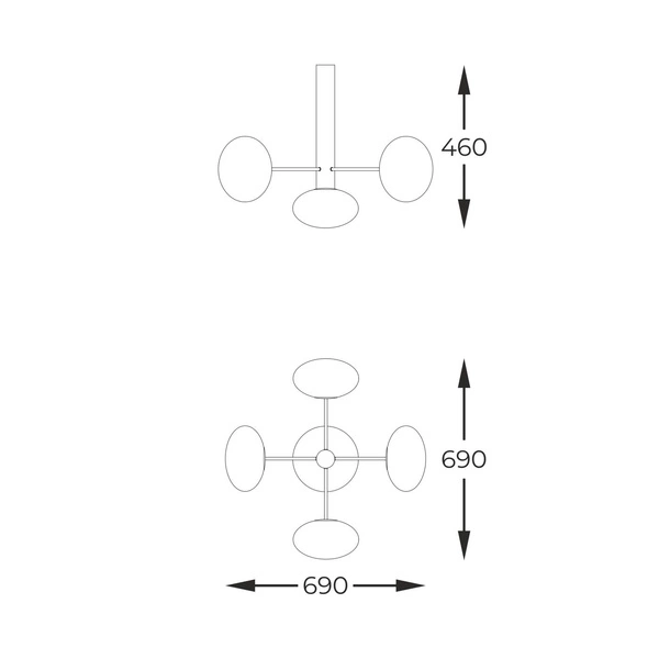 1198 OMI LAMPA SUFITOWA CZARNY