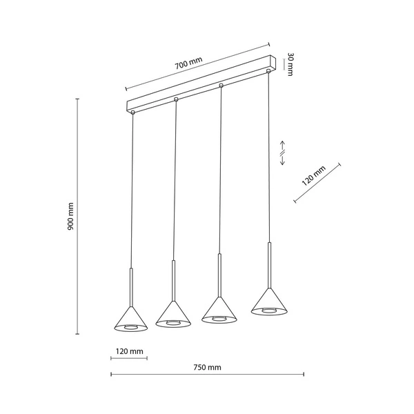 CONO BLACK MINI LAMPA WISZACA 4 10305