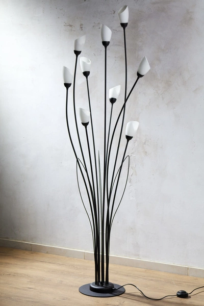 Klasyczna Lampa podłogowa GLORIOSA wys. 160cm 9xG9 14W IP20 | czarny mat