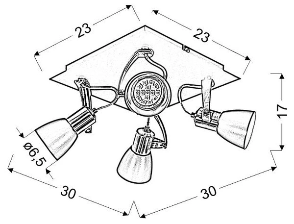 Lampa sufitowa MARKUS plafon 98-35639-M czarny/miedziany 4xGU10