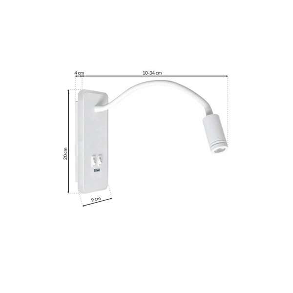 Lampka nocna BASE 8W+2W WHITE ML6349