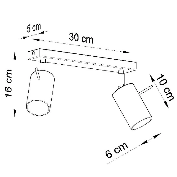 Plafon RING 2 punktowy Stal kolor czarny 12W LED, SL.0092