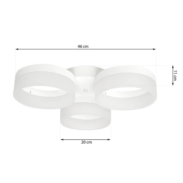 Plafon RING III pierścienie LED 3x20cm