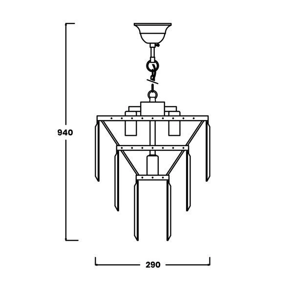 Luksusowa lampa wisząca szklana AMEDEO 4x E14 40W | chrom