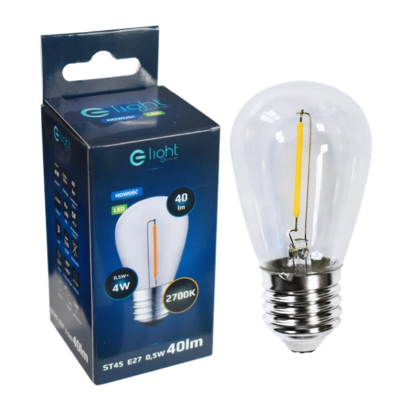 Żarówka Filamentowa LED 0,5W ST45 E27 2700K