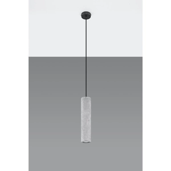 Lampa wisząca LUVO 1 czarna stal, beton, SL.0653